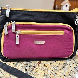 Baggallini Black and Pink Crossbody Bag with Functional Design